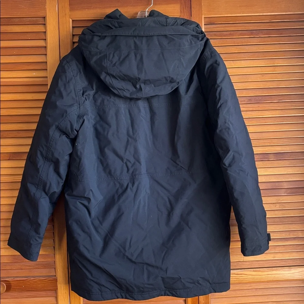 Eddie Bouer Men's Black‎ Removable Hoodie Goose Down Winter Coat Jacket Size L
